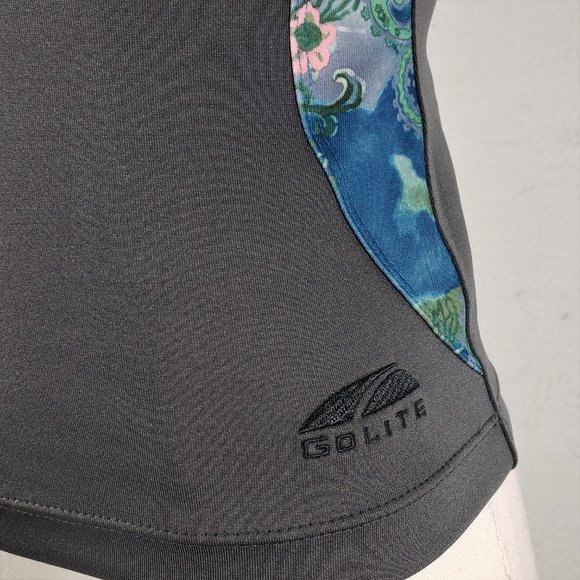 GoLite Built In Bra Workout Tank Gray Blue, Small - Picture 6 of 9